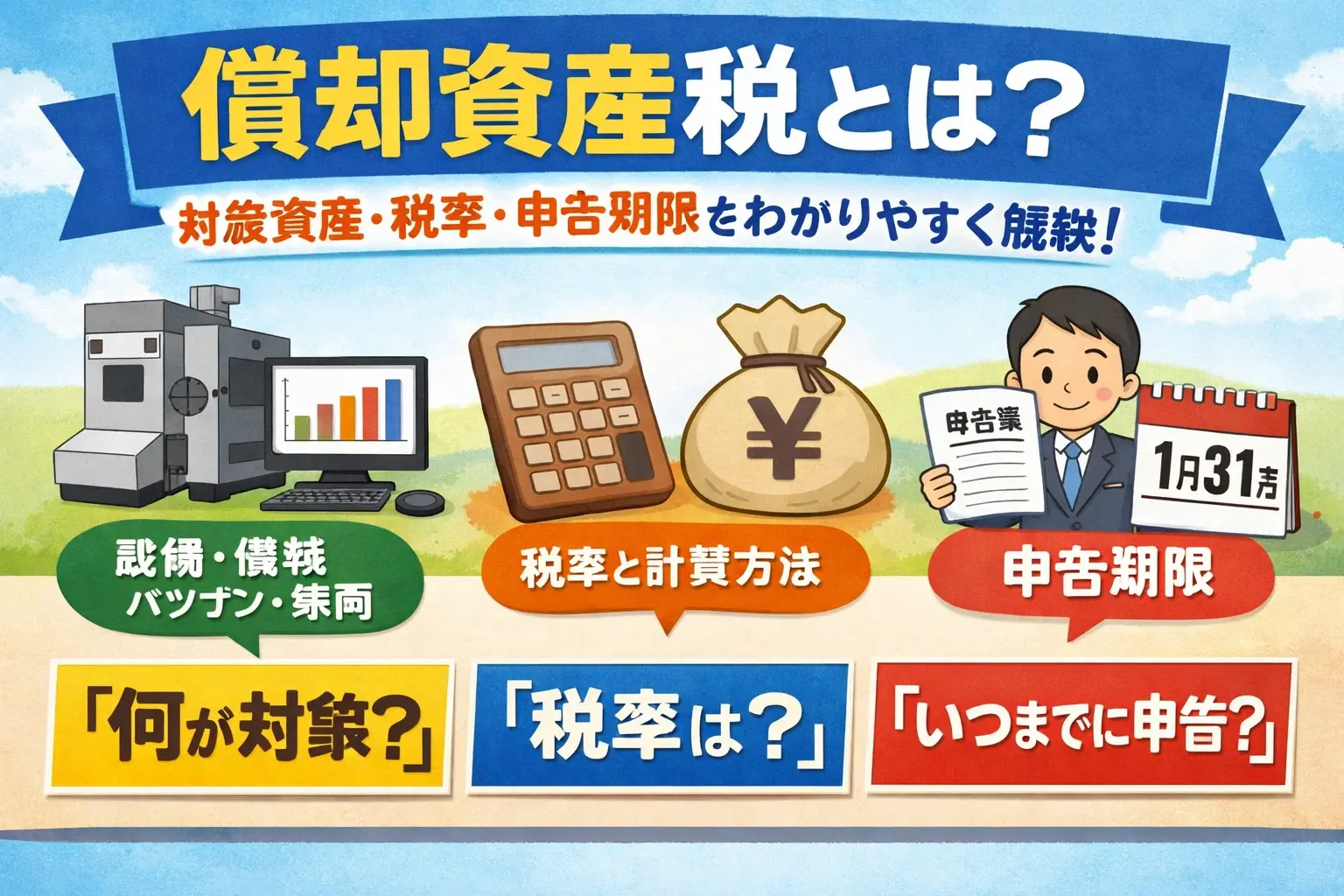 償却資産税とは？対象資産・税率・申告期限をわかりやすく解説